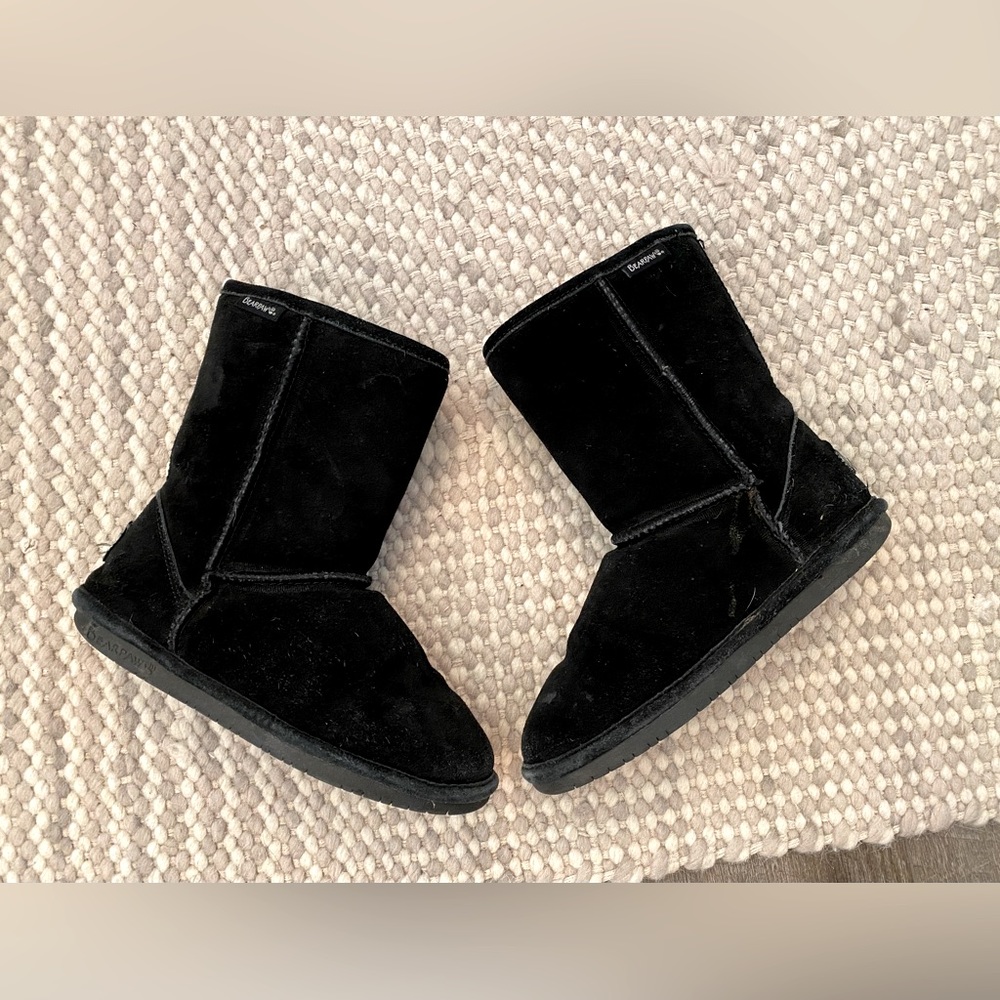 Cozy BearPaw Black Suede Boots